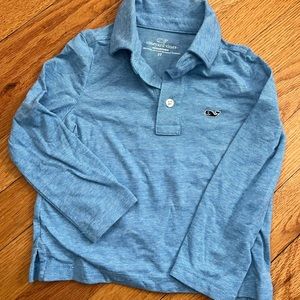 Blue striped half button 2T vineyard vines